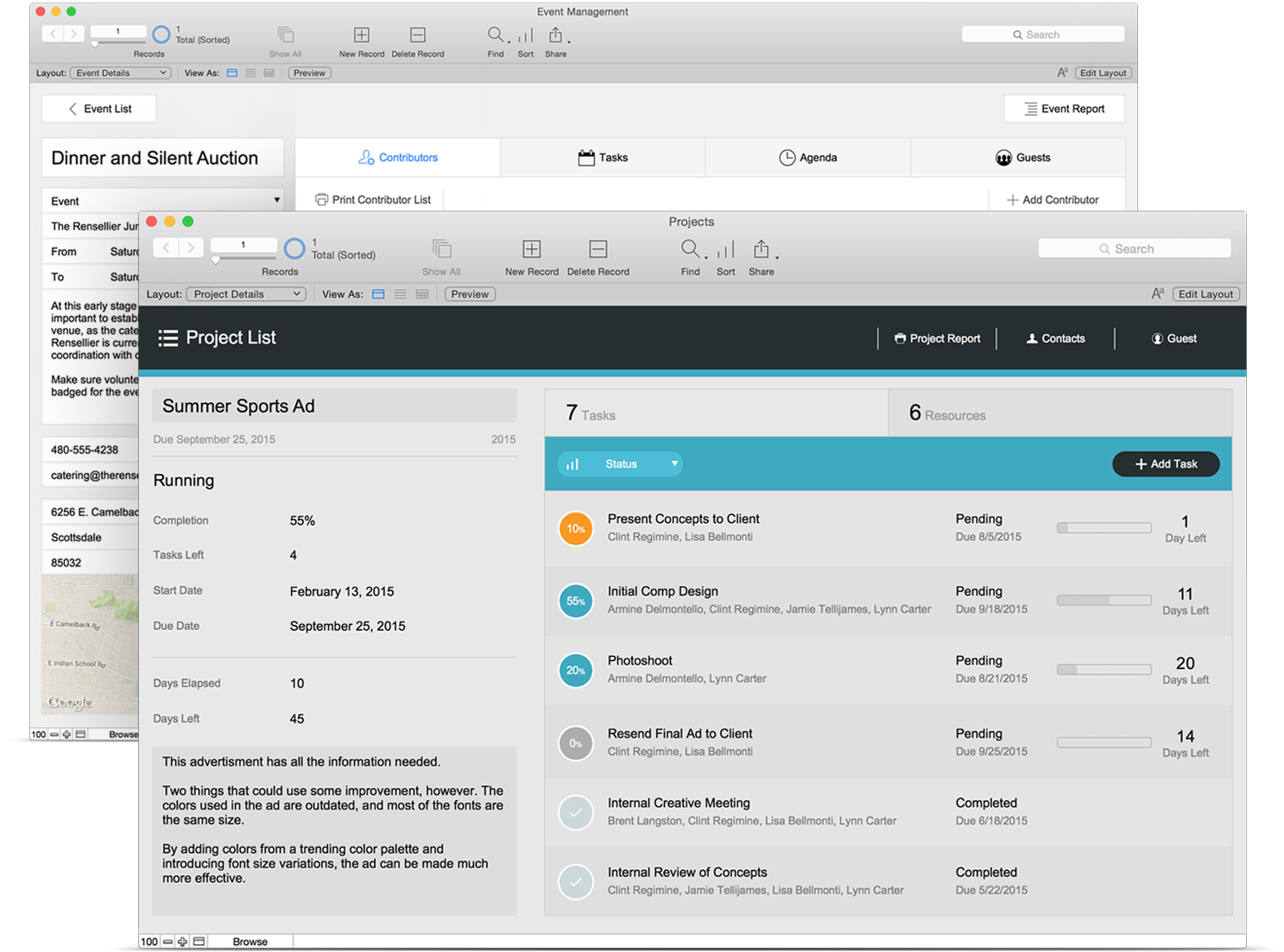 filemaker pro and outlook for mac email